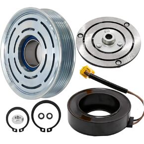 AC Compressor Clutch Repair Kit Pulley Coil Replacement for MINI COOPER 2008-2013 4 Cyl 1.6L SD6V12 4.68" Pulley
