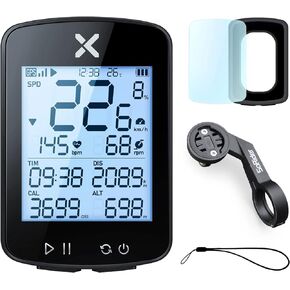 XOSS G+ Gen2 GPS Bike Computer with Mount, 2.2" Bluetooth Wireless Cycling Speedometer, Type-C Multifunctional ANT+ Bicycle Odometer with Auto Backlight and IPX7 Waterproof MTB Tracker (4 in 1)