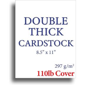 110lb Cover Ultra Heavyweight Double Thick Cardstock - Bright White - 8.5" x 11" - For Inkjet/Laser Printers (200 Sheets)