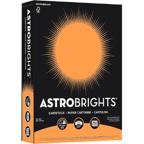 مجموعة بطاقات ملونة من Astrobrights®، مقاس 8 1/2 بوصة × 11 بوصة، معتمدة من مجلس رعاية الغابات (FSC®)، 65 رطلاً، برتقالي كوني، عبوة من 250 بطاقة