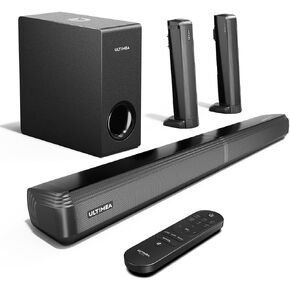 ULTIMEA 4.1ch Sound Bar for Smart TV with Dolby Atmos, 2-in-1 Bluetooth 5.3 Soundbar for TV with Subwoofer, 280W Peak Power, 3 EQ Modes TV Soundbar, Bass Boost, HDMI eARC, Apollo S60 Detachable Series
