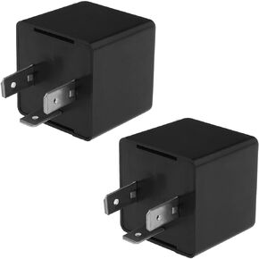 Micro Traders 2PCS 3 Pins Flasher Relay 111953227D DC12V 20A Plug in Compatible with Beetle Karmann GHIA Flasher Relay Automotive Turn Signals LED Electronic Flashers Relay