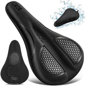 Bike Seat Cushion Gel Padded Bike Seat Cover Extra Soft Comfy for Men Women Comfort,with Peloton Stationary, Exercise, Mountain Bikes, Road & Electric