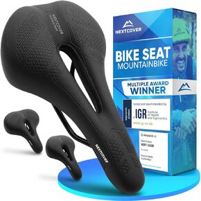 NEXTCOVER® Bike Seat with Memory Foam 2.0 and [Volume-Air] Suspension I Maximum Riding Comfort I Bike seat Cushion for Men & Women I Mountain Bike Saddle, Exercise Bike, Road Bike Seat, Bicycle Seat