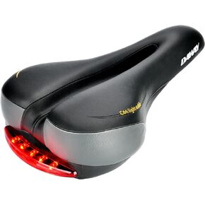 DAWAY Comfortable Men Women Bike Seat - Soft Memory Foam Padded Bicycle Seat, Bike Saddle Replacement with Wide Cushion for Peloton, Mountain & Exercise Bikes, Shock Absorbing, Waterproof, Universal