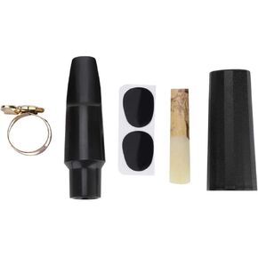 Tenor Saxophone Mouthpiece Set, ABS Sax Mouthpiece Set with Cap Metal Buckle Reed Pads Sax Accessory