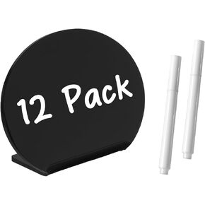 Mini Acrylic Chalkboard Signs 12 Pack | Food Labels for Party Buffet Any Occasion | Oval Mini Chalkboard Signs with Markers | Mini Chalkboard Signs for Food | Food Signs for Buffet Wedding in Saudi Arabia
