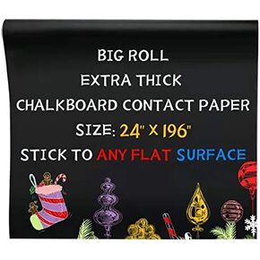 Oxdigi Black Chalkboard Contact Paper/24 x 196 inches/Large Chalk Board Roll Peel & Stick/Self Adhesive Wallpaper Blackboard Wall Decal Sticker Removable/Kids’ Black Chalkboard/extra thick 0.3mm / CPP