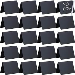20 Pack Mini Chalkboard Signs, 4"x3" Small Chalkboard Signs for Food Buffet Party, Tabletop Chalkboard Signs Food Labels for Wedding Bakery Buffet, Easy to Write and Wipe Off
