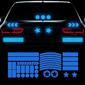 42 Pieces Reflective Car Stripe Decals Reflective Wheel Rim Stripe Decal Sticker Bicycle Stickers for Bikes Night Visibility Adhesive Stickers for Car Motorcycle Bicycles