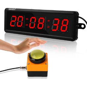 Fitness Timer with Stopwatch Button, Suitable for School/exam/Home Exercise/Gym/Gym SMAHEAT Electronic Fitness Timer (1.5 inch six-bit All-Blue)