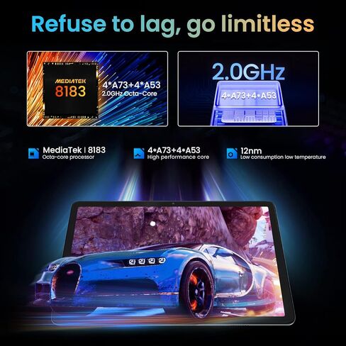 أحدث جهاز لوحي Android 12 مقاس 10.1 بوصة لعام 2024 مع ذاكرة وصول عشوائي سعتها 8 جيجابايت وذاكرة قراءة فقط 256 جيجابايت وسعة 1 تيرابايت قابلة للتوسيع، وجهاز لوحي ثماني النواة بسرعة 2.0 جيجا هرتز، وشاشة IPS عالية الدقة 1280*800، وبطارية 5+2 ميجابكسل، وبطاري in Kuwait