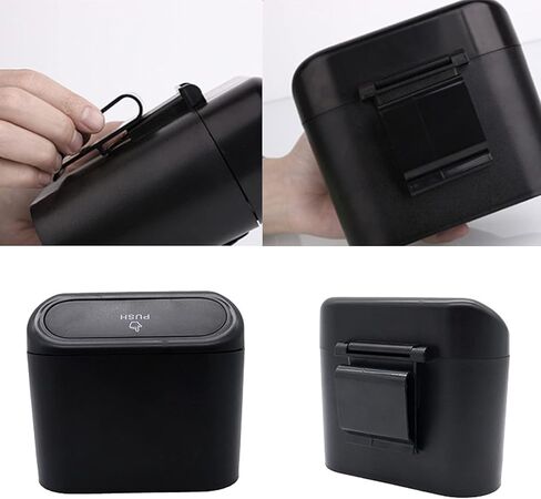 Car Trash Can Bin with Lid - 2 Packs Universal Vehicle Mini Leakproof Garbage Can Bin with 40pcs Trash Bags Car Organizers and Storage for Front Back Seat Accessories for Auto Office Home(Black) in Saudi Arabia