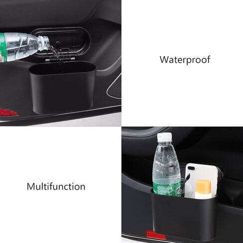 Car Trash Can Bin with Lid - 2 Packs Universal Vehicle Mini Leakproof Garbage Can Bin with 40pcs Trash Bags Car Organizers and Storage for Front Back Seat Accessories for Auto Office Home(Black) in Saudi Arabia