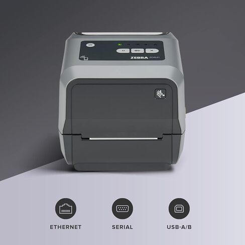 ZEBRA ZD621 طابعة مكتبية للنقل الحراري 203 ديسيبل متوحد الخواص عرض الطباعة 4 بوصة USB إيثرنت تسلسلي ZD6A042-301F00EZ in Saudi Arabia