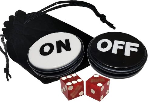 Cyber-Deals Casino Grade 2-Sided On Off Craps Dealer 3" Puck + Genuine Casino Craps Dice Pair with Pouch in Saudi Arabia