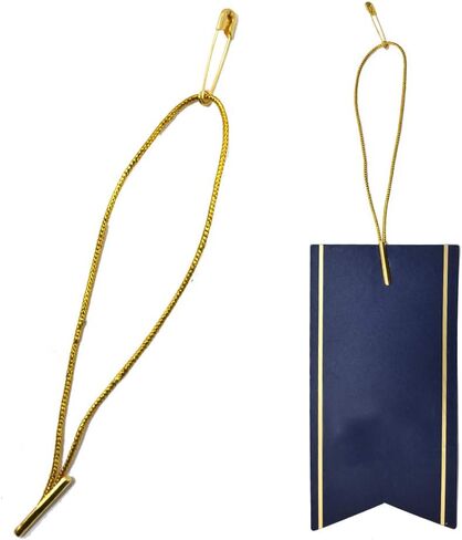4.5" 500Pcs Hang Tag Fasteners Polyester Strings Safety Pin and Barb Easy and Fast to Attach (Golden) in Saudi Arabia
