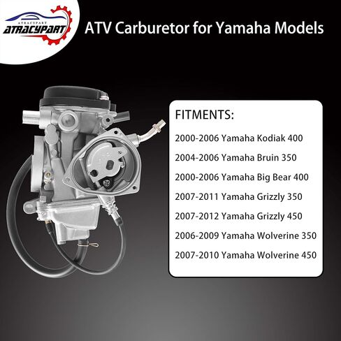 كاربوريتر كارب لـ ATV Yamaha 2000-2006 Kodiak 400 YFM400 & Big Bear 400، 2004-2006 Bruin 350، 2007-2011 Grizzly 350، 2007-2012 Grizzly 450، 2006-2009 Wolverine 350، 2007-2010 W أولفيرين 450 in Saudi Arabia