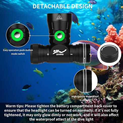 Scuba Diving Headlamp Super Bright Dive Light,Professional IPX8 Waterproof Dive Swimming Submarine Headlamps,3 Light Modes 5000 Lumens Underwater Safety Light for Caving,Snorkeling,Spearfishing in Saudi Arabia