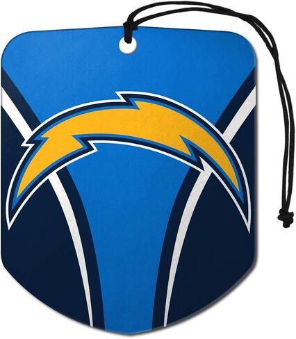 FANMATS 61584 NFL Los Angeles Chargers معطر هواء للسيارة معلق، عبوتان، رائحة ثلج أسود، مزيل للرائحة، تصميم درع مع شعار الفريق in Saudi Arabia