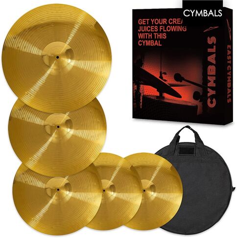 مجموعة الصنج، مجموعة الصنج 14 بوصة/16 ​​بوصة/18 بوصة/20 بوصة (5 قطع) | تتضمن حقيبة الصنج مجانًا (ذهبي) in Kuwait