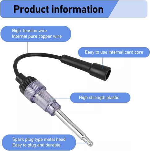 gunhunt Pack-1 Spark Plug Tester, Boot Engine Ignition Tester, Armature Diagnostic Detector, Universal for Automobile, Motorcycle, Lawn Mower Internal and External Engines (Silver) in Saudi Arabia