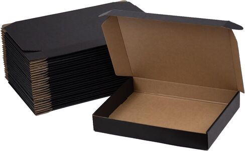 6x4x2 Inches Shipping Boxes Pack of 25, Packaging Corrugated Cardboard Mailer Boxes for Small Bussiness, Black in Saudi Arabia