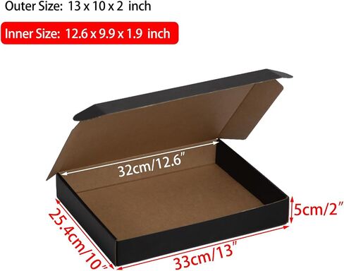 6x4x2 Inches Shipping Boxes Pack of 25, Packaging Corrugated Cardboard Mailer Boxes for Small Bussiness, Black in Saudi Arabia