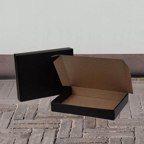 6x4x2 Inches Shipping Boxes Pack of 25, Packaging Corrugated Cardboard Mailer Boxes for Small Bussiness, Black in Saudi Arabia