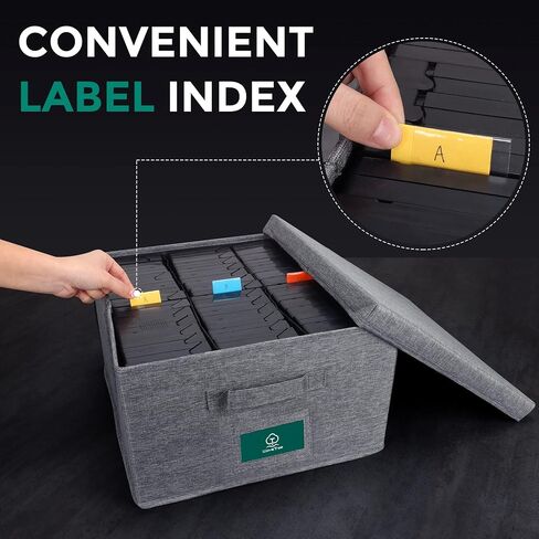 VHS Storage Box with Lid, Practical VHS Storage Case with Index Labels, 14.4 x 13.4 x 8.2 Inch VHS Holder Storage Containers to Store up to 42 VHS Tapes- Gray in Saudi Arabia