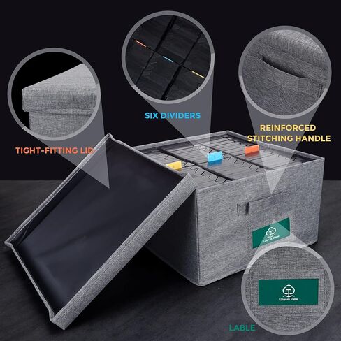 VHS Storage Box with Lid, Practical VHS Storage Case with Index Labels, 14.4 x 13.4 x 8.2 Inch VHS Holder Storage Containers to Store up to 42 VHS Tapes- Gray in Saudi Arabia