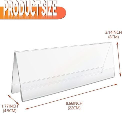 10 عبوات من لوحة اسم الأكريليك، 3 × 8.5 بوصة، خيام بلاستيكية تحمل أرقام الطاولة، حاملات أرقام أسعار الطعام، لوحات أسماء مكتبية للمكتب والفصول الدراسية واجتماعات المكتب وقائمة المطاعم (على شكل حرف V) in Kuwait