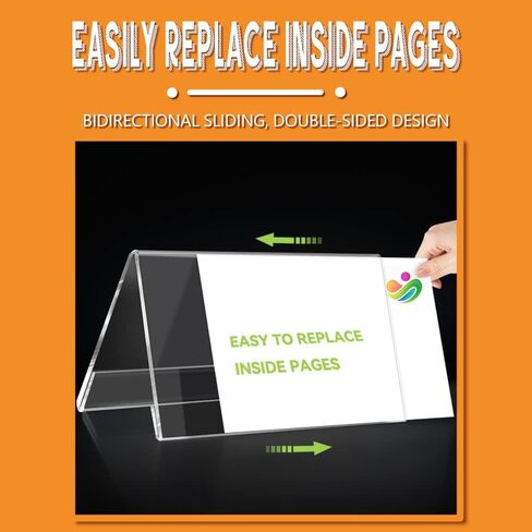 10 عبوات من لوحة اسم الأكريليك، 3 × 8.5 بوصة، خيام بلاستيكية تحمل أرقام الطاولة، حاملات أرقام أسعار الطعام، لوحات أسماء مكتبية للمكتب والفصول الدراسية واجتماعات المكتب وقائمة المطاعم (على شكل حرف V) in Kuwait