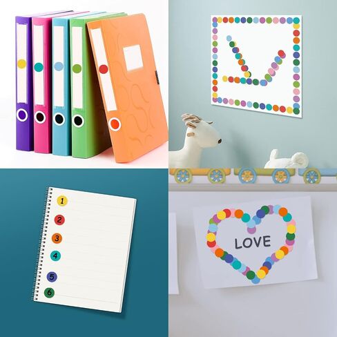 REGELETO 3360 PCS 0.75 Inch 12 Colors Round Colored Dot Stickers for Toddlers Teaching Papers, Color Coding Labels, Circle Dots Stickers for Office and Student Classroom (20 Sheets) in Saudi Arabia