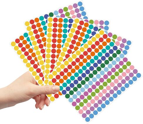 REGELETO 3360 PCS 0.75 Inch 12 Colors Round Colored Dot Stickers for Toddlers Teaching Papers, Color Coding Labels, Circle Dots Stickers for Office and Student Classroom (20 Sheets) in Saudi Arabia