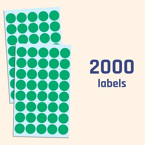2000 Pack, 3/4" Round Dot Stickers Circle Labels - Green in Kuwait