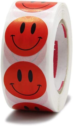 ملصقات Happy Face رول ملصقات ورقية ذات نقاط دائرية وملصقات مكافآت للمعلمين 500 قطعة في كل لفة (1 بوصة أصفر) in Saudi Arabia