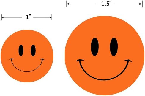 ملصقات Happy Face رول ملصقات ورقية ذات نقاط دائرية وملصقات مكافآت للمعلمين 500 قطعة في كل لفة (1 بوصة أصفر) in Saudi Arabia