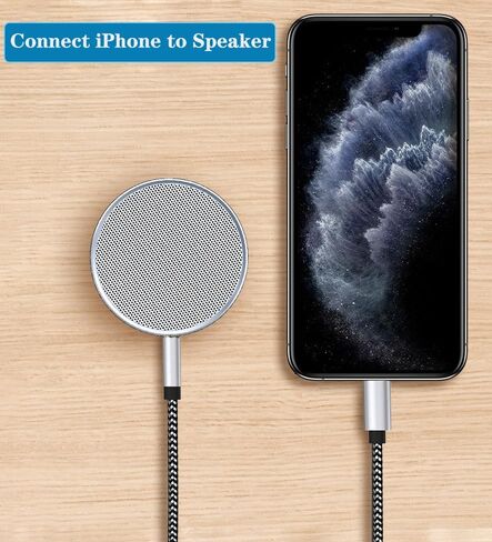 Apple MFi Certified Aux Cord for iPhone, Lightning to 3.5mm Jack Nylon Braided Audio Cable for iPhone 14 13 12 11 XS XR X 8 7 6 iPad to Car/Home Stereo/Headphone/Speaker, Headphone in Kuwait