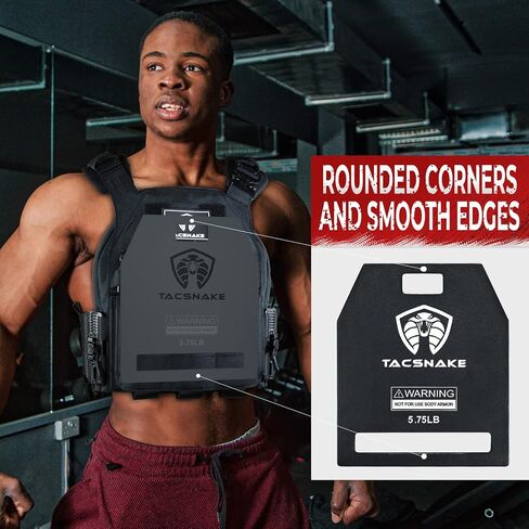 ألواح سترة الوزن من Tacsnake بوزن 5.75 رطل/ 8.75 رطل/ 14.75 رطل للسترة الموزونة، وتدريبات القوة، والجري، والتمرين in Kuwait