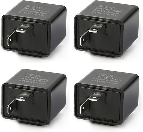 ZKFAR 4 PCS Adjustable LED Electronic Flasher Relay, 2 Pin Electronic Turn Signal Flasher Relay, Electronic Automotive Replacement Flashers for Car LED Flash Relays (Black) in Saudi Arabia