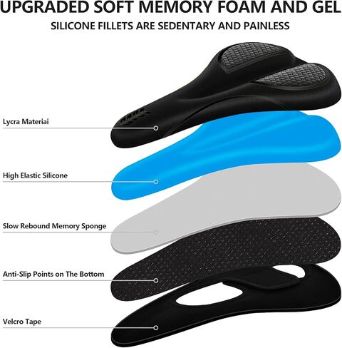 Bike Seat Cushion Gel Padded Bike Seat Cover Extra Soft Comfy for Men Women Comfort,with Peloton Stationary, Exercise, Mountain Bikes, Road & Electric in Saudi Arabia