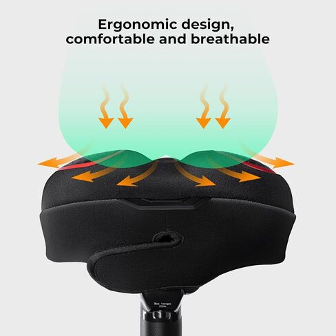 YOUNGDO Bike Seat Cushion with Waterproof Gel Bike Seat Cover, 2PCS/Set, 11.2" x7.4, Bicycle Seat Cushion for Narrow Bike Seat, Shock Absorbing, Bike Cushion Fit for Peloton, BMX, MTB & Road, Velcro in Saudi Arabia