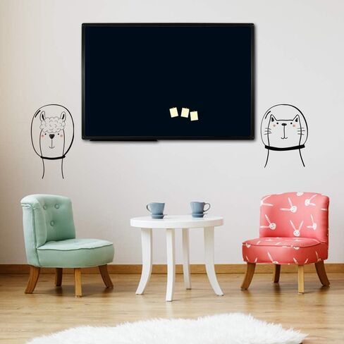 JILoffice Magnetic Black Chalkboard/Black Board 36 x 24 Inch, Black Aluminum Frame Board with Marker Tray for Office Home and School, Best Choice for Note and Art in Saudi Arabia