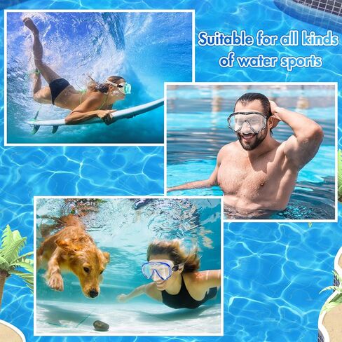 LEIFIDE 6 Pack Adult Snorkel Swim Mask Bulk Diving Mask Swim Goggles Silicone Anti Fog Swimming Goggles with Nose Cover Wide View Tempered Glass Dive Mask Anti Leak Pool Goggles for Youth Man Woman in Saudi Arabia