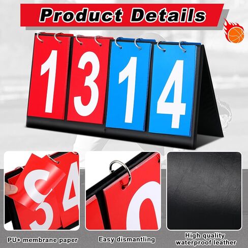 Hiboom 6 قطع لوحة النتائج المحمولة حارس النتيجة 4 الرقمية المحمولة الجدول أعلى لوحة النتائج زعنفة لكرة السلة كرة القدم التنس الكرة الطائرة كورنهول الألعاب الرياضية P. E الأنشطة الصفية in Kuwait