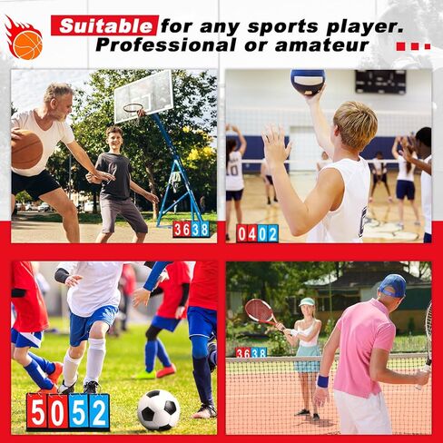 Hiboom 6 قطع لوحة النتائج المحمولة حارس النتيجة 4 الرقمية المحمولة الجدول أعلى لوحة النتائج زعنفة لكرة السلة كرة القدم التنس الكرة الطائرة كورنهول الألعاب الرياضية P. E الأنشطة الصفية in Kuwait