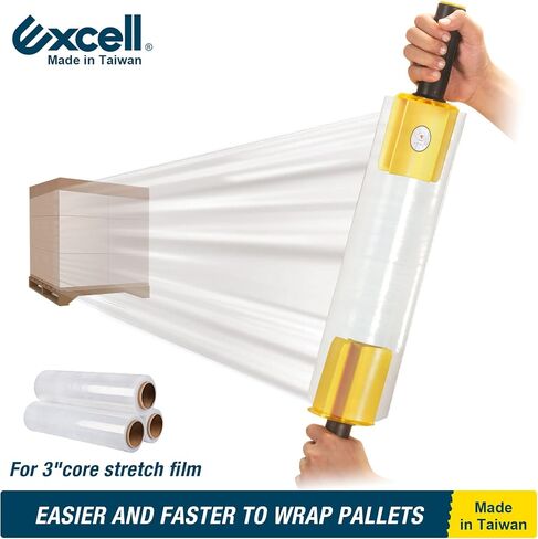 موزعات أفلام تغليف صغيرة قابلة للتمدد من Excell (3 بوصات أساسية)، أغلفة يدوية، موزع أفلام مطاطية محمول باليد مع فرامل، تستخدم للمكتب والمنزل والمتاجر والمستودعات (3 بوصات) in Saudi Arabia