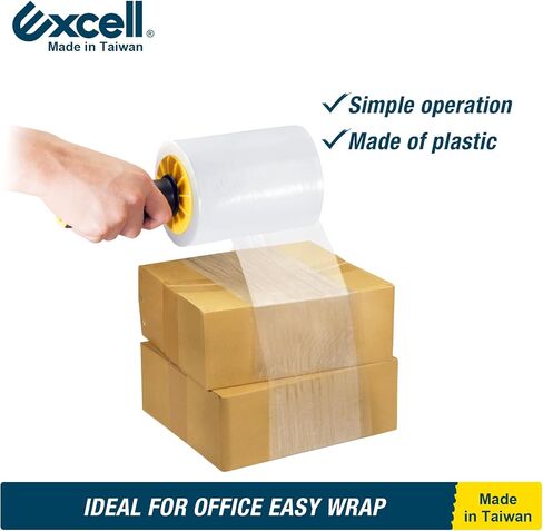 موزعات أفلام تغليف صغيرة قابلة للتمدد من Excell (3 بوصات أساسية)، أغلفة يدوية، موزع أفلام مطاطية محمول باليد مع فرامل، تستخدم للمكتب والمنزل والمتاجر والمستودعات (3 بوصات) in Saudi Arabia