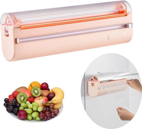 موزع غلاف بلاستيكي مغناطيسي 2 في 1 من COFICINA مع قاطع، موزع تغليف ملتصق بطبقة مزدوجة للحفاظ على رقائق الألومنيوم من القصدير الملتصق معًا، موزع رقائق معدنية وبلاستيكية مع قاطع منزلق in Kuwait